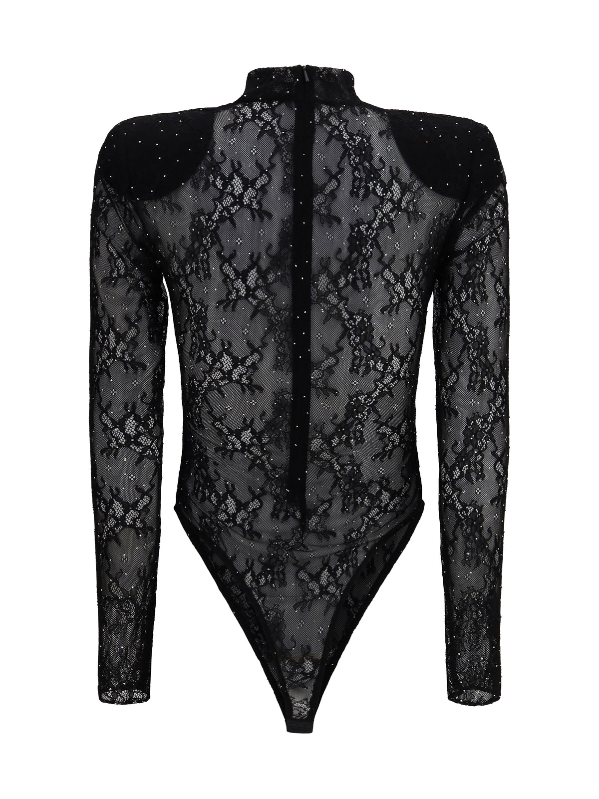 Nissa Women Long-Sleeve Lace And Rhinestone Bodysuit NISSA