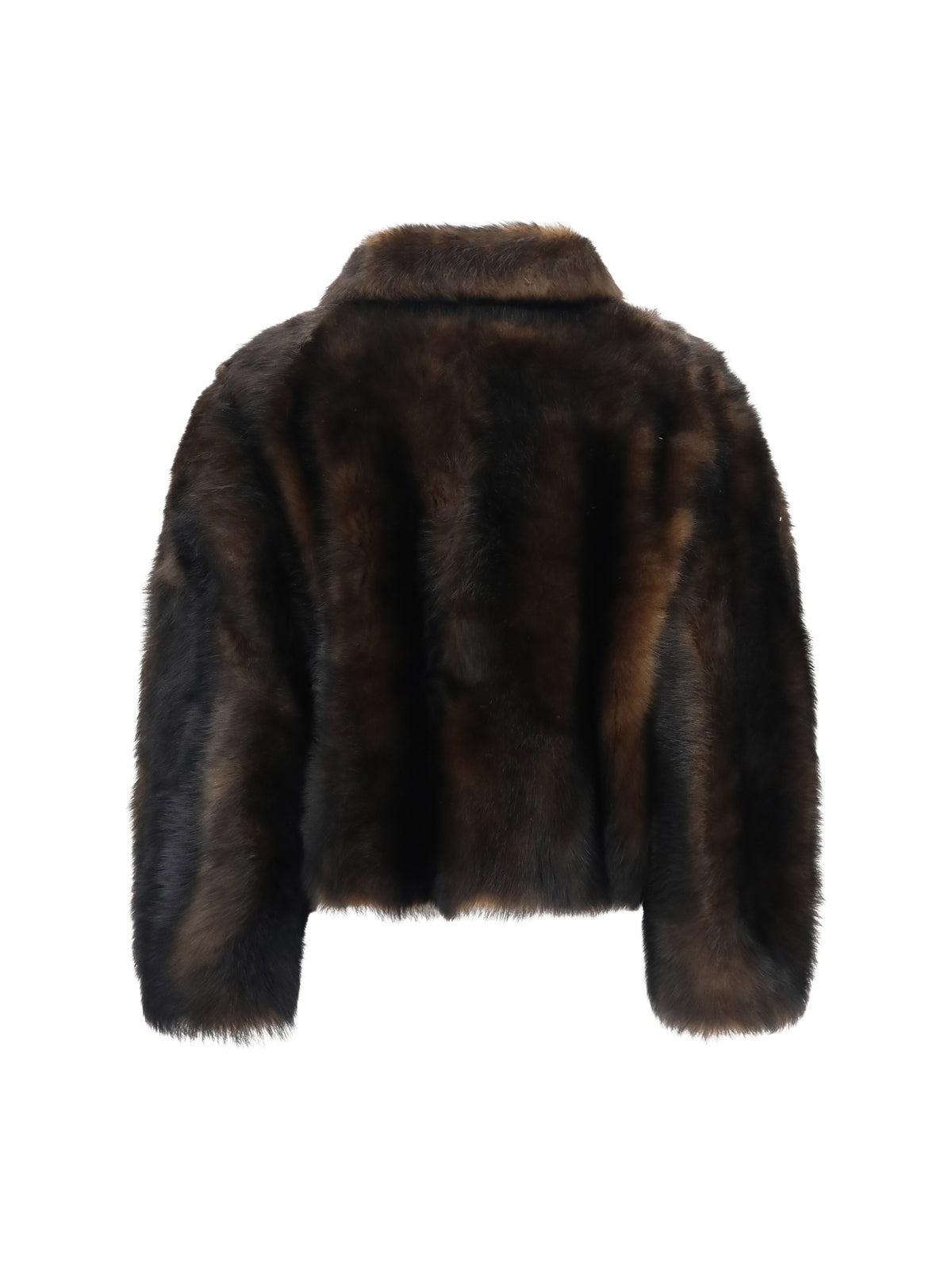 Brunello Cucinelli Women Soft Shearling Jacket With Shiny Zipper Pull BRUNELLO CUCINELLI