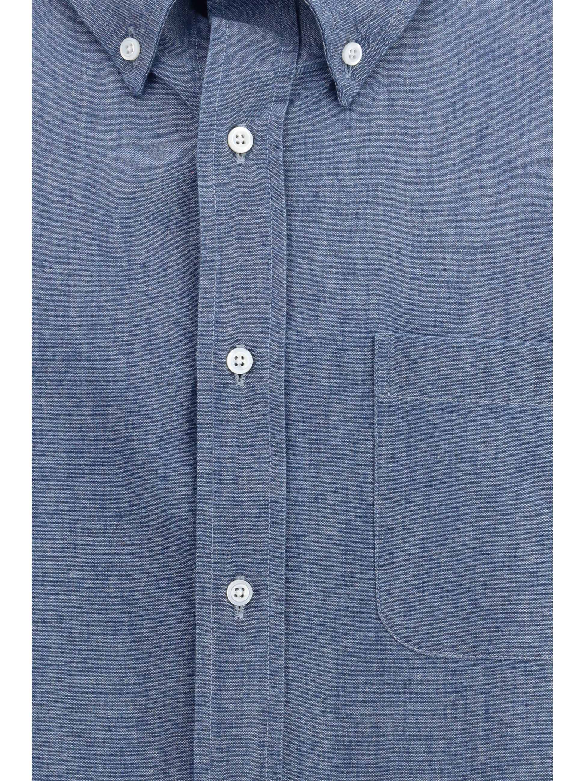 Thom Browne Men Denim Shirt With Logo THOM BROWNE