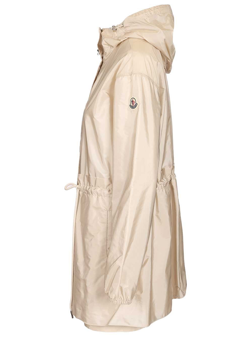 Moncler Women Weteau Waterproof Jacket With Hood And Ruffles MONCLER