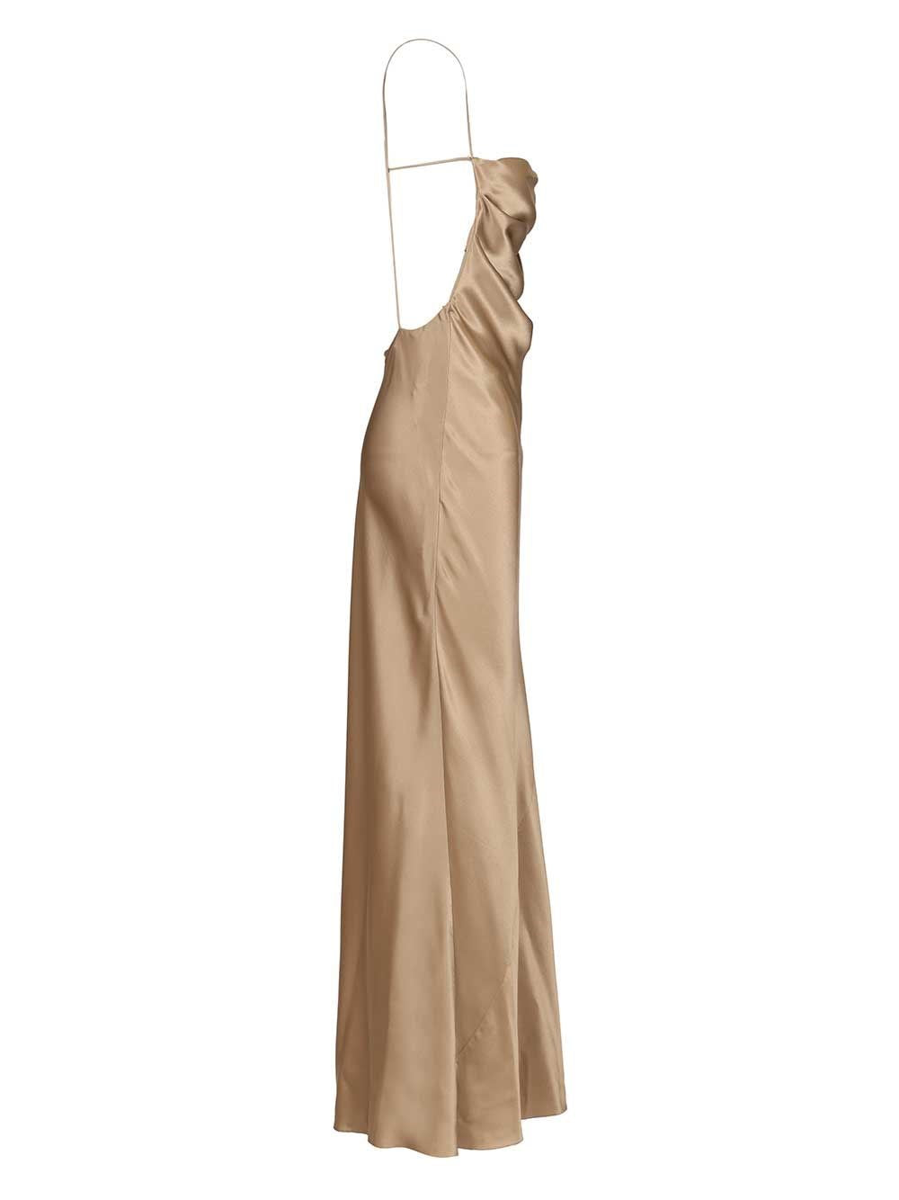 Saint Laurent Women Long Silk Satin Dress SAINT LAURENT