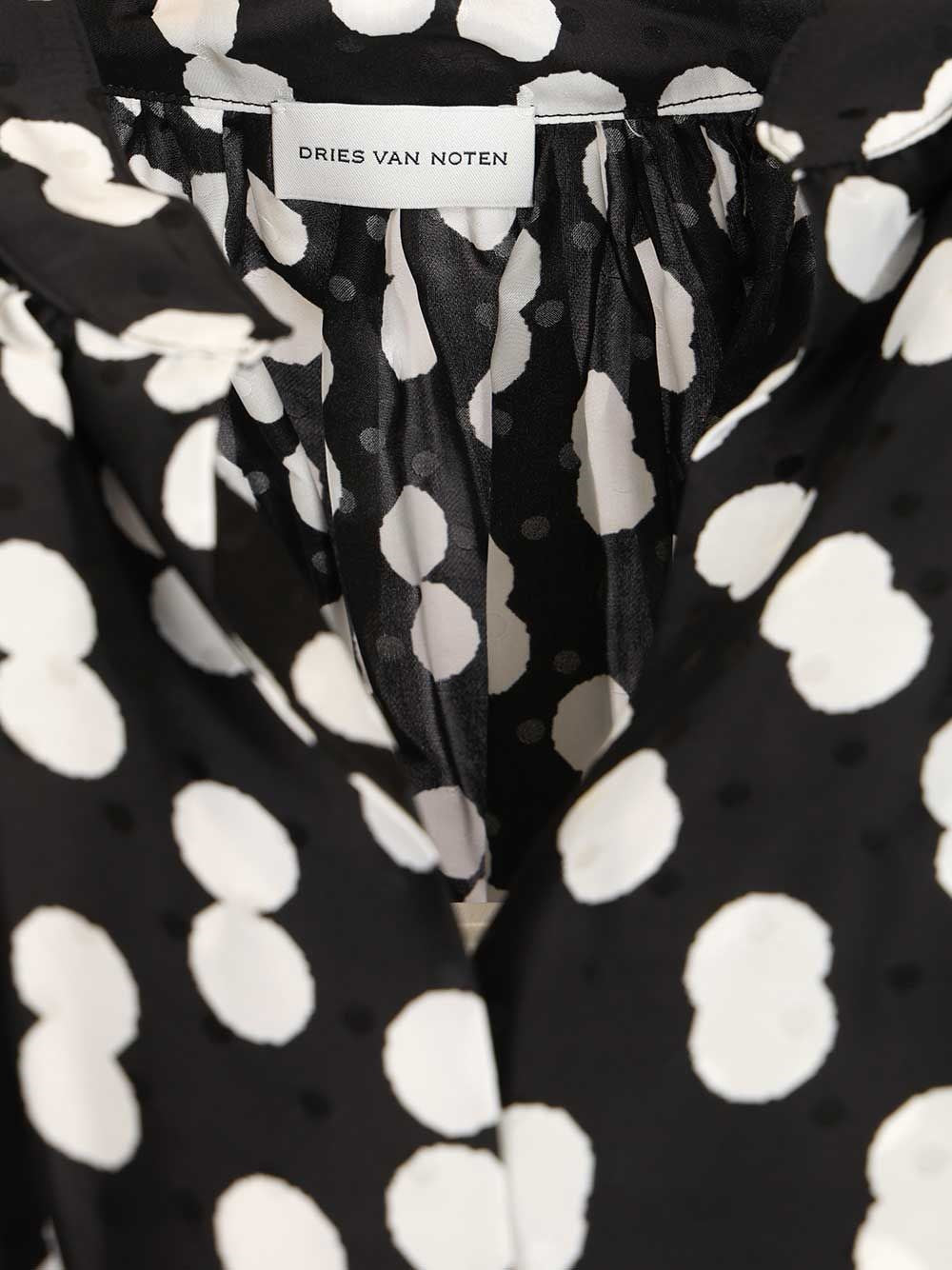Dries Van Noten Women Polka Dot Jacquard Satin Draped Blouse DRIES VAN NOTEN