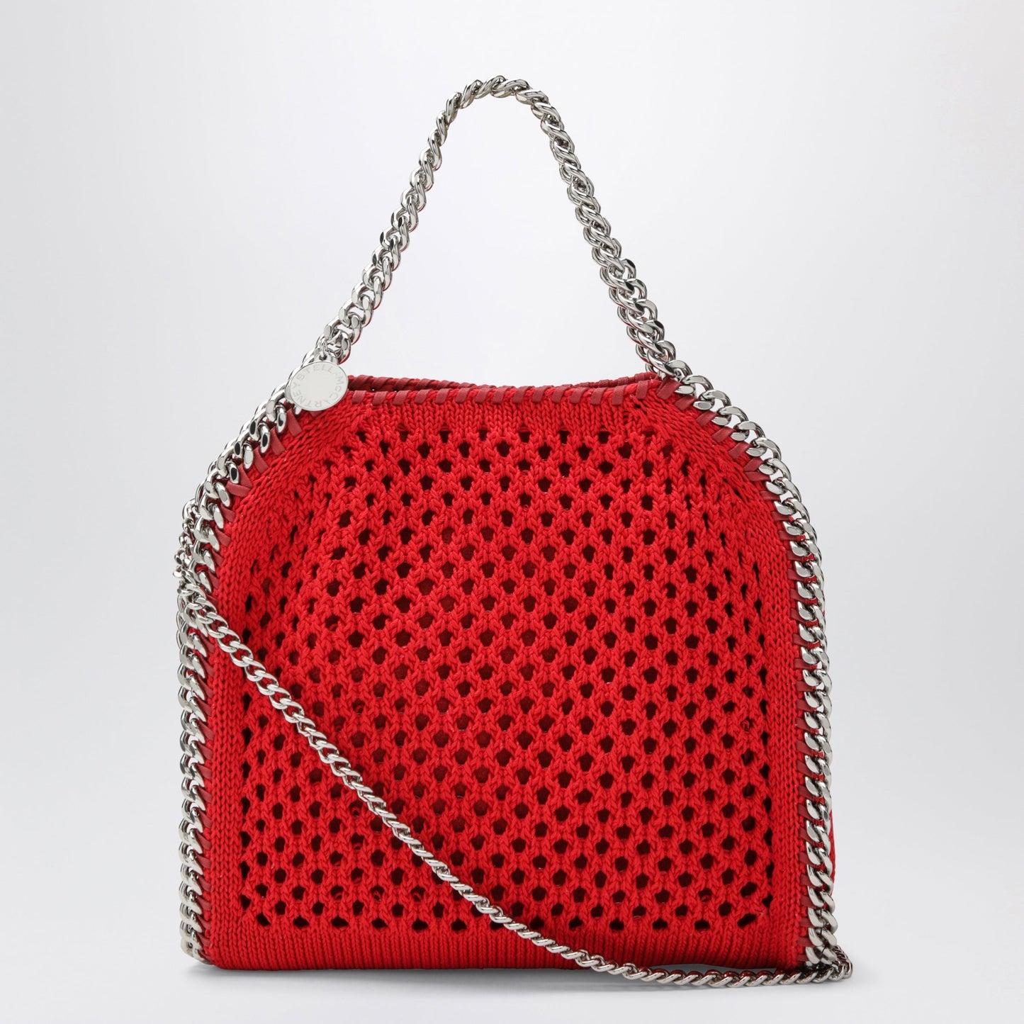 Stella Mccartney Red Falabella Mini Tote Bag In Mesh Women STELLA MCCARTNEY