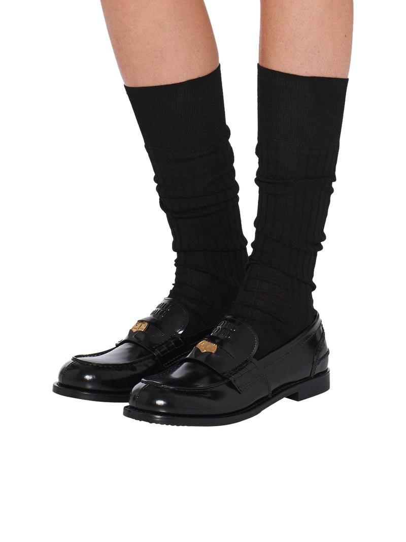 Miu Miu Women Brushed Leather Loafers MIU MIU