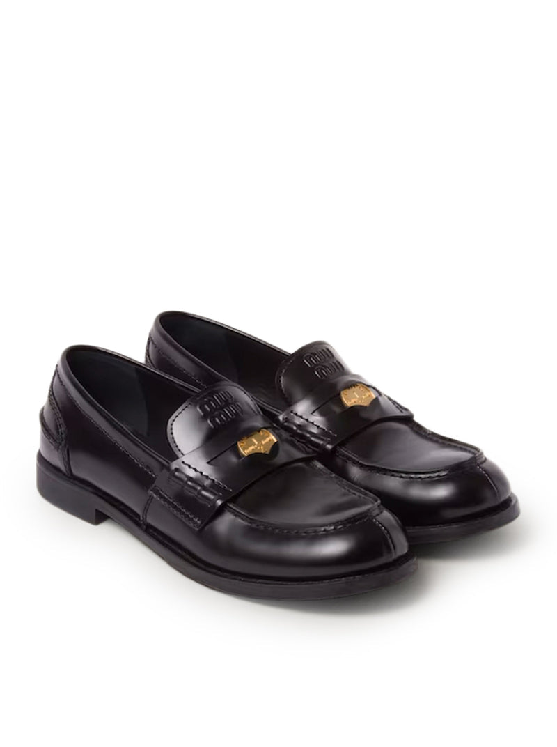 Miu Miu Women Brushed Leather Loafers MIU MIU