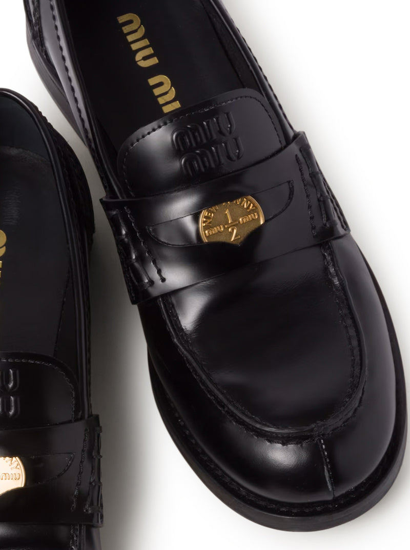 Miu Miu Women Brushed Leather Loafers MIU MIU