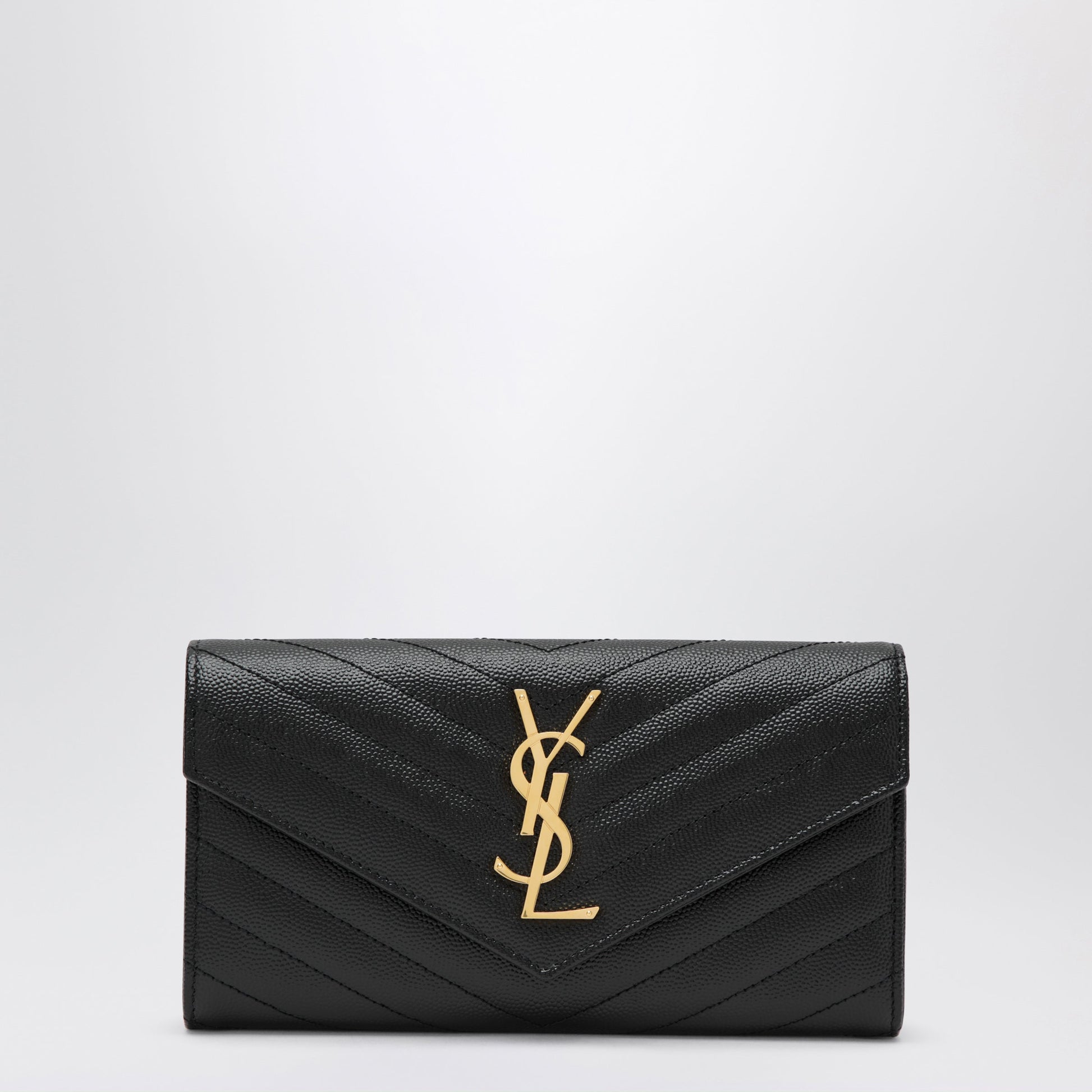 Saint Laurent Large Cassandre Matelasse Wallet In Black Women SAINT LAURENT