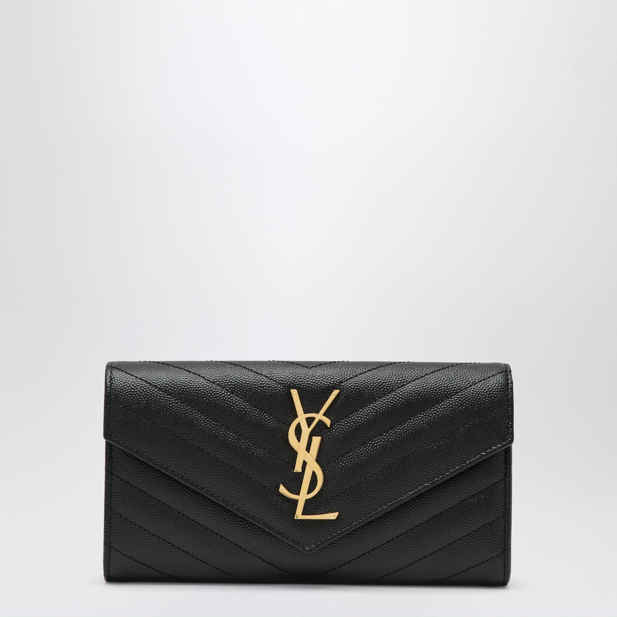 Saint Laurent Large Cassandre Matelasse Wallet In Black Women SAINT LAURENT