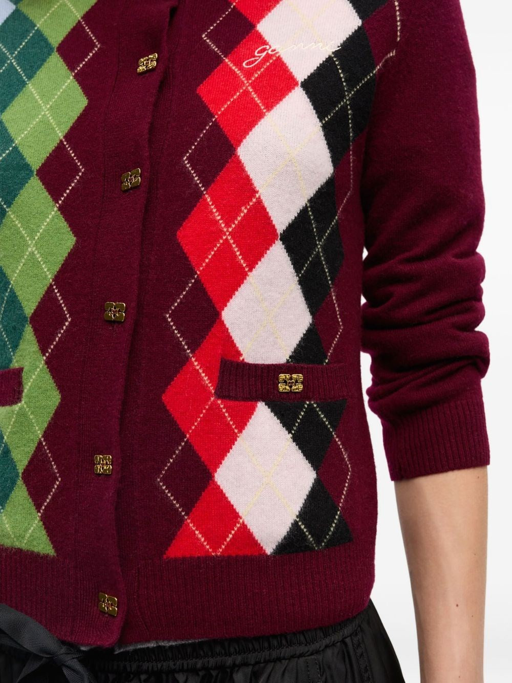 Ganni Women Checked Cardigan GANNI