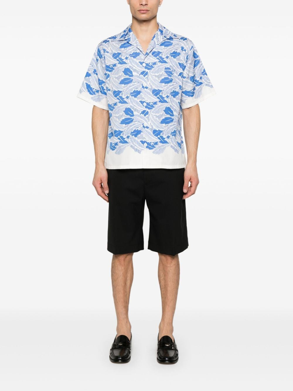 Prada Men Short-Sleeved Printed Cotton Shirt PRADA