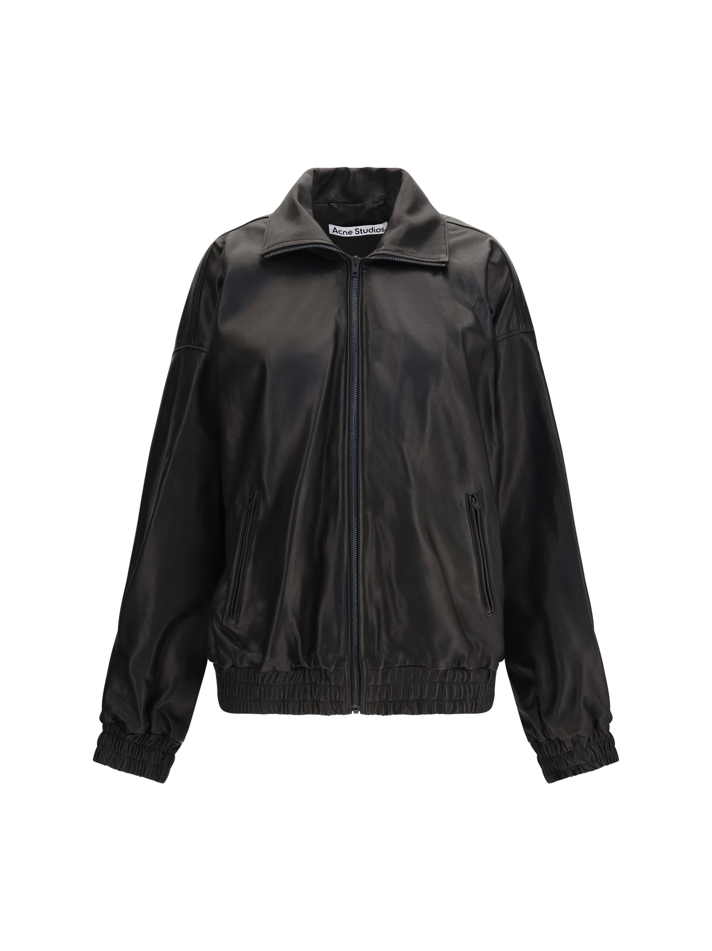 Acne Studios Women Leather Jacket With High Collar ACNE STUDIOS