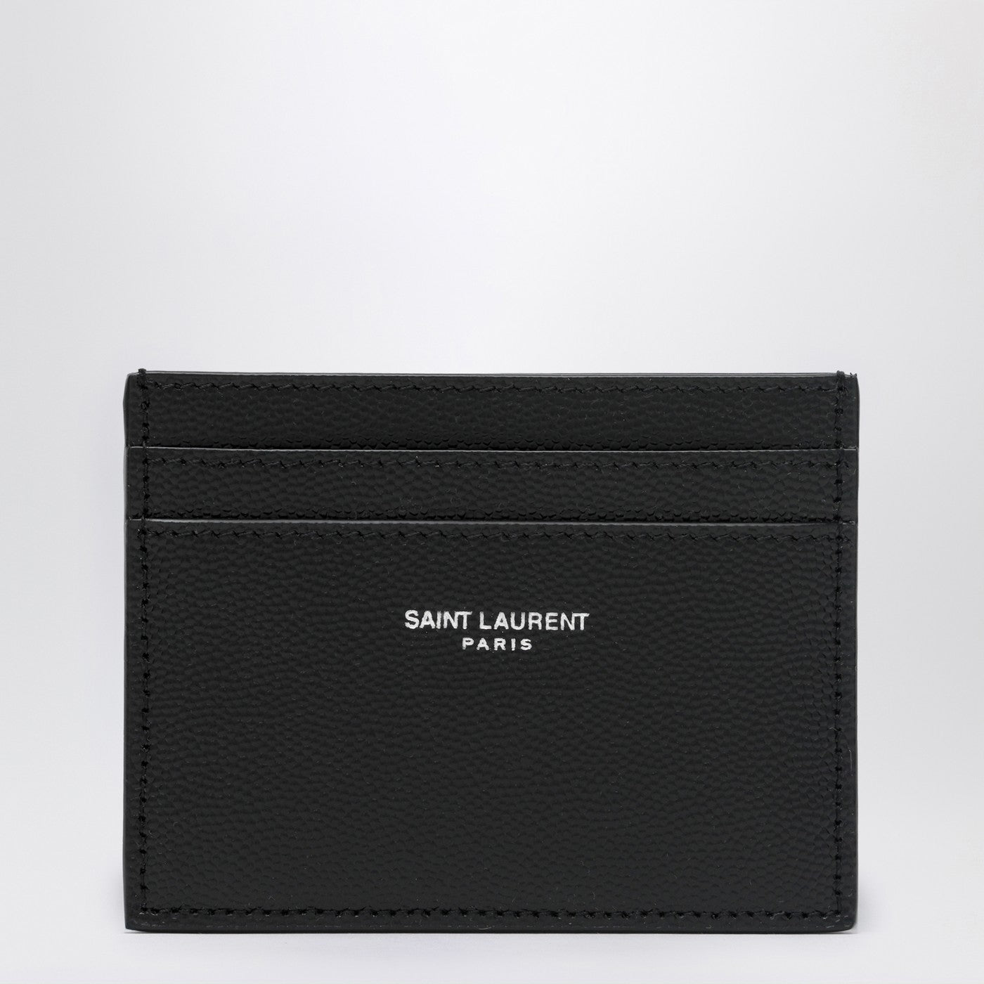 Saint Laurent Black Textured Leather Card Holder Men SAINT LAURENT