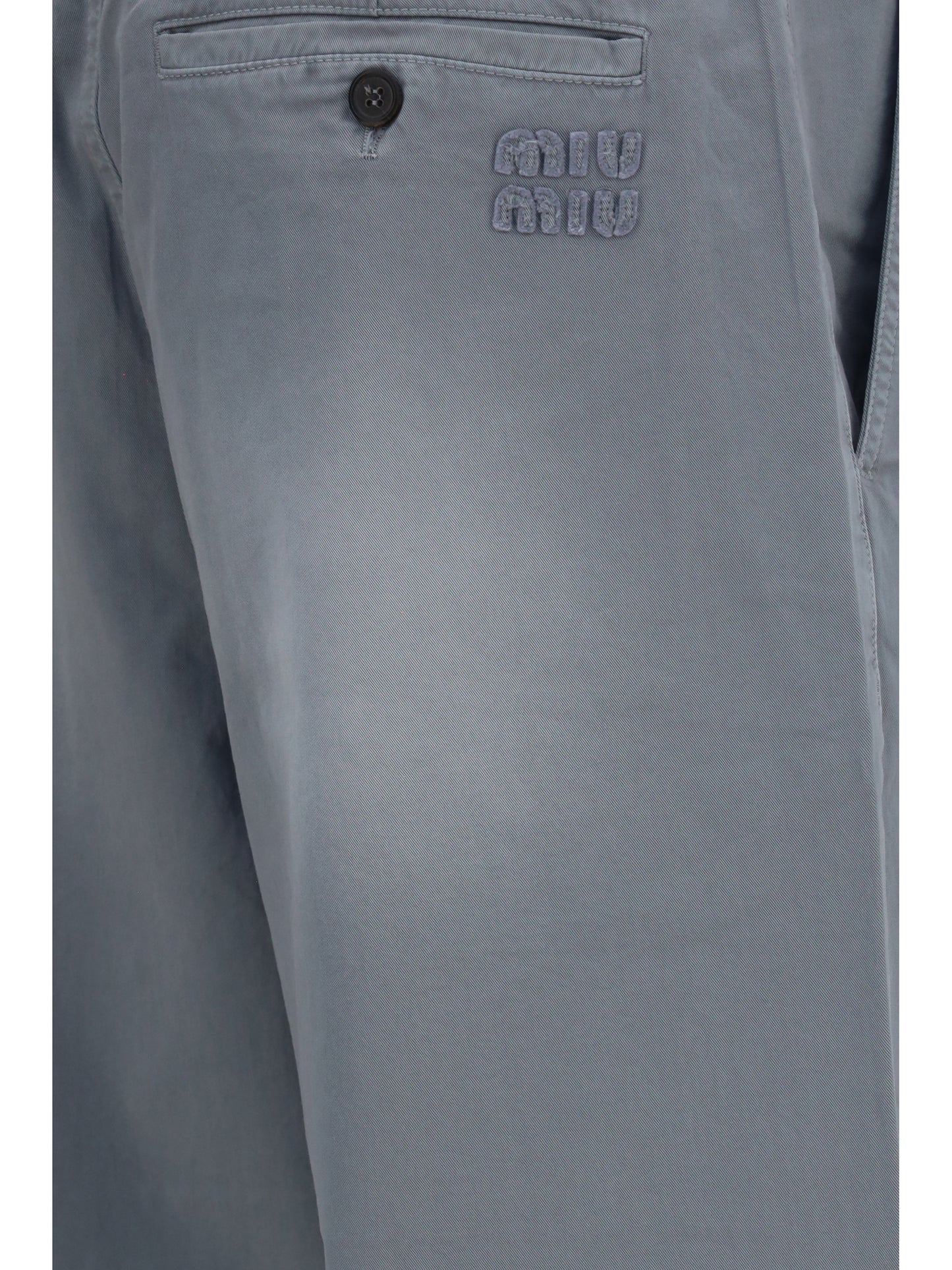 Miu Miu Women Garment-Dyed Wide-Leg Pants MIU MIU