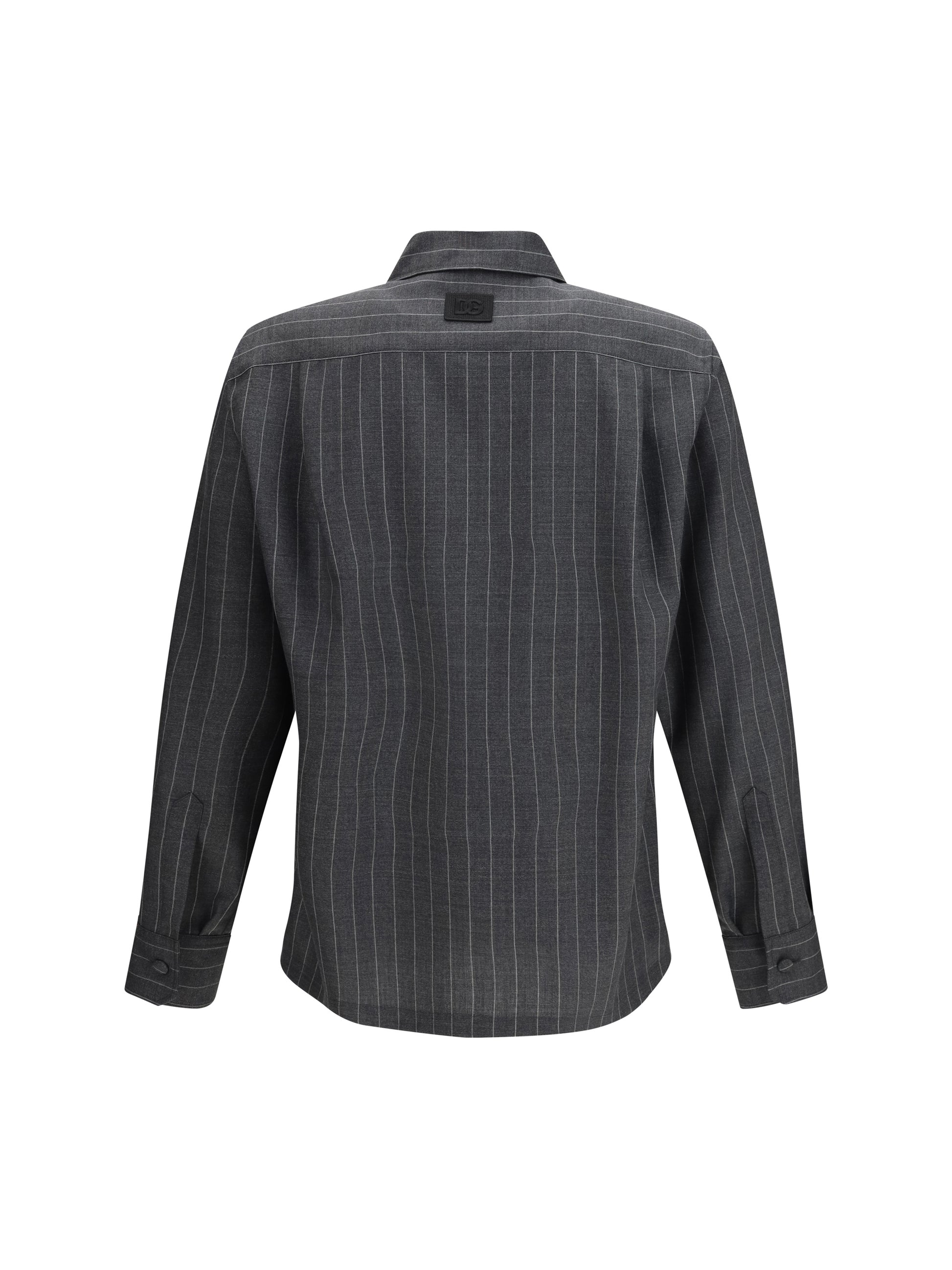 Dolce & Gabbana Men Pinstripe Wool Shirt DOLCE & GABBANA