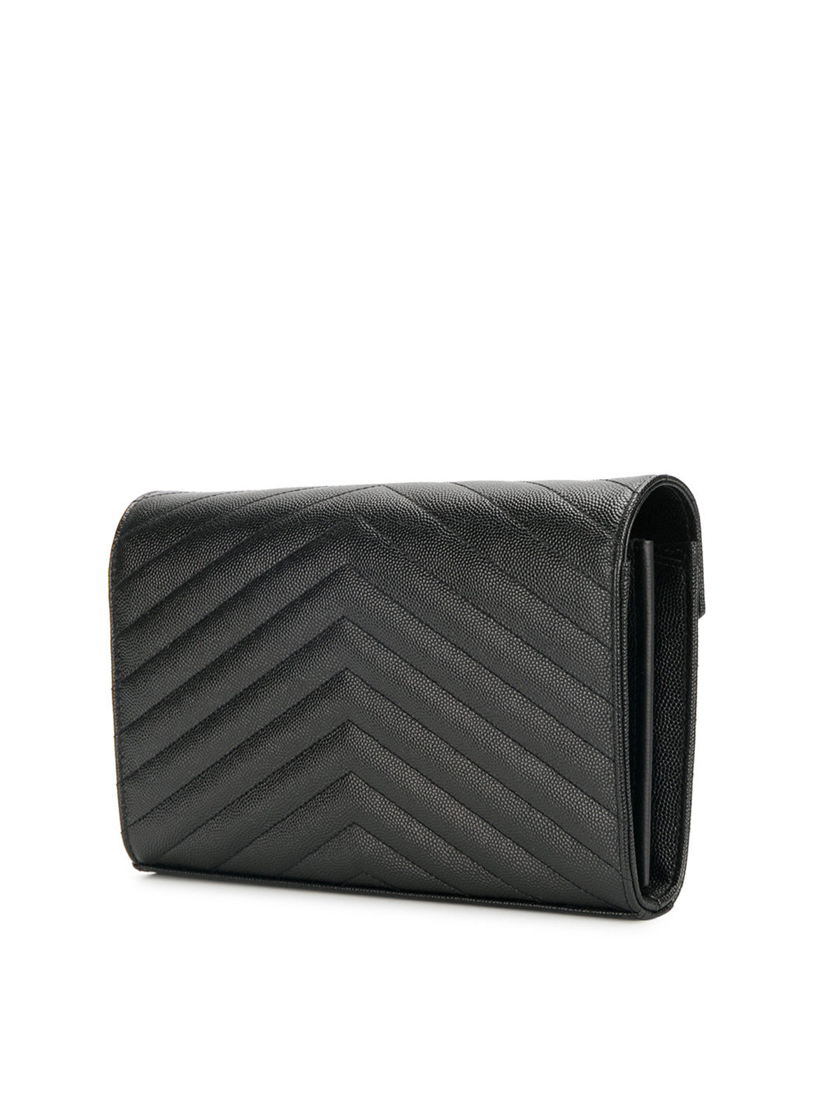 Saint Laurent Women Classic Cassandre Chain Wallet In Grain De Poudre Leather