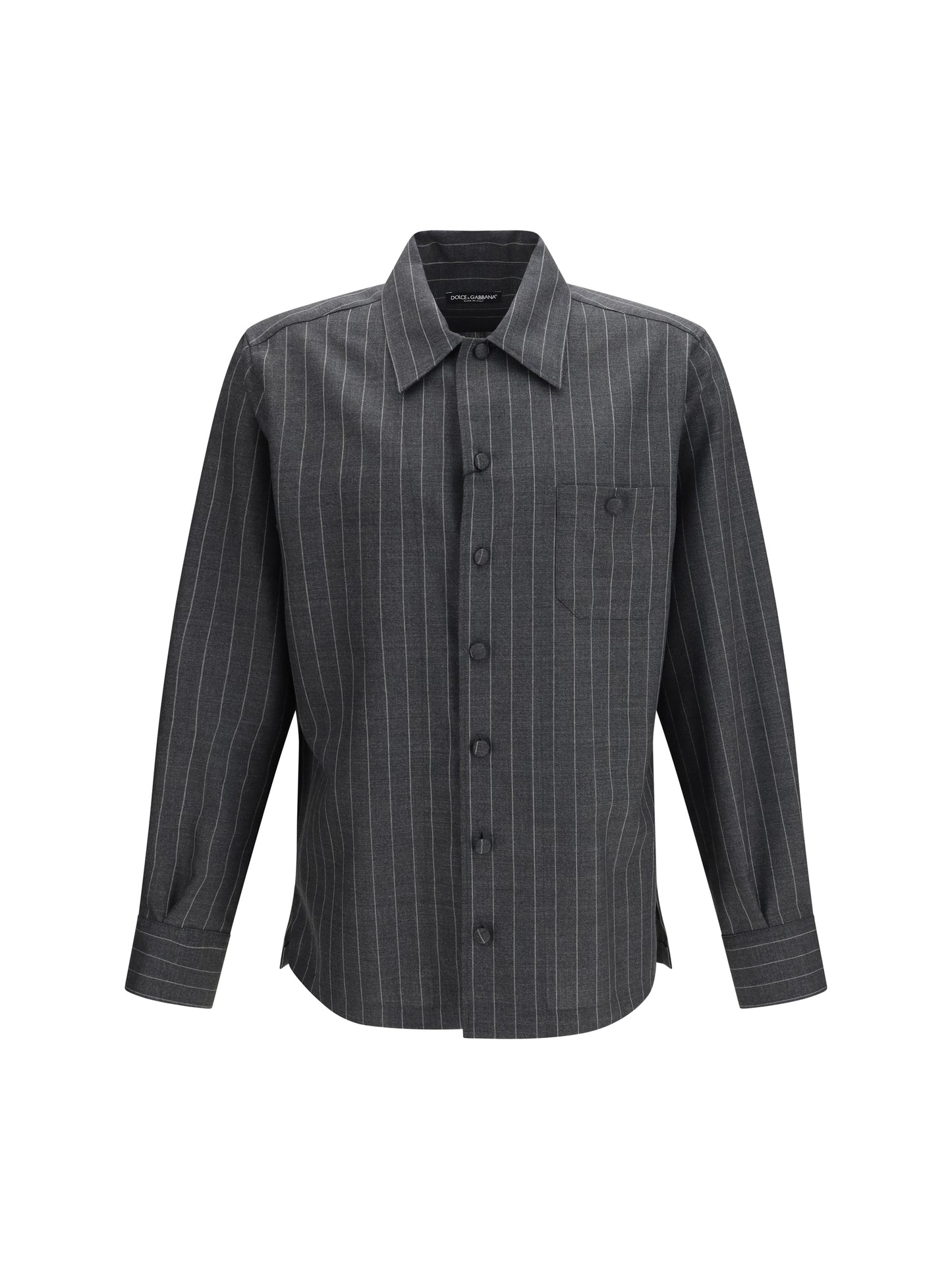 Dolce & Gabbana Men Pinstripe Wool Shirt DOLCE & GABBANA