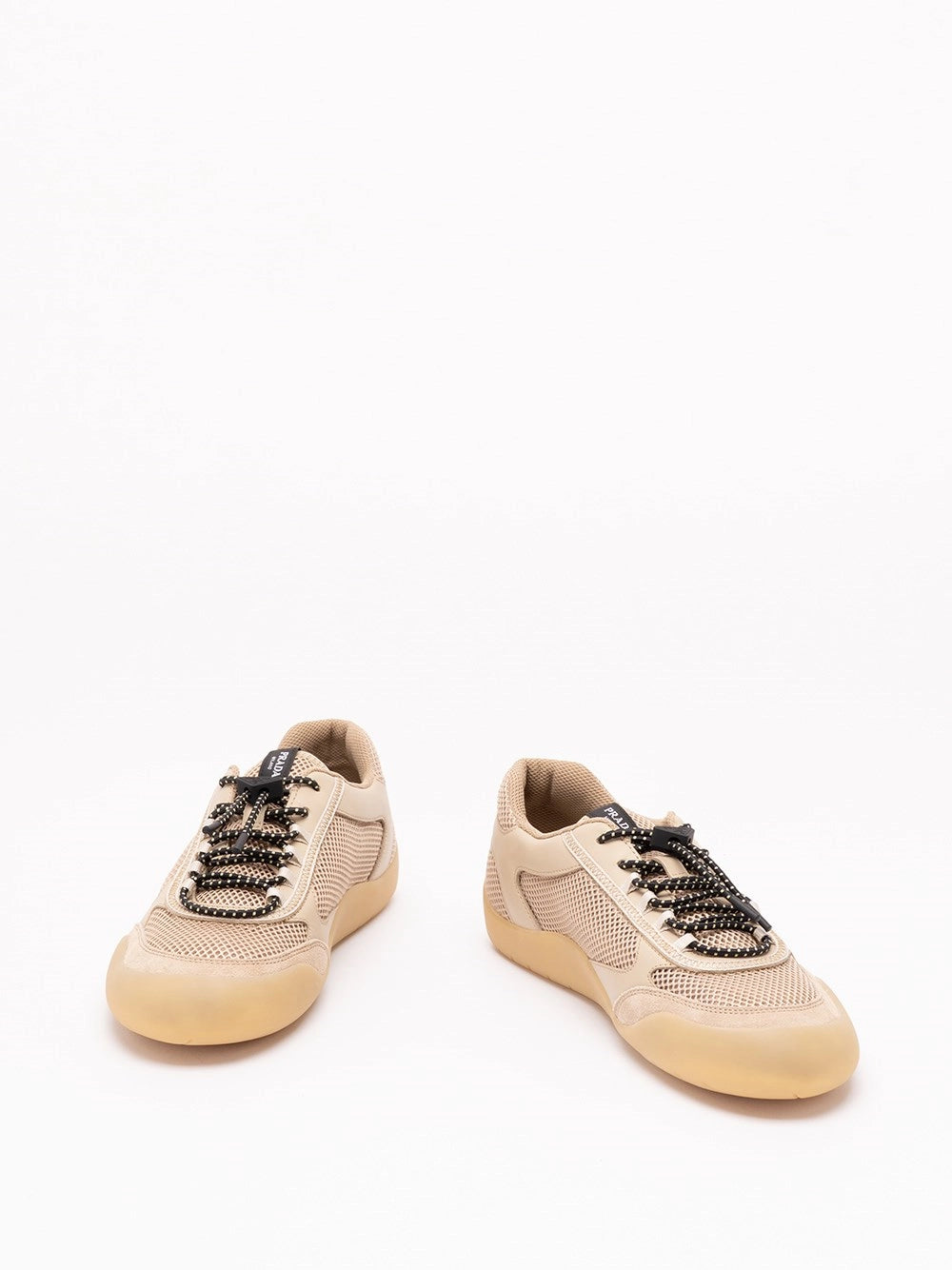 Prada Men Speedrock Leather And Mesh Sneakers