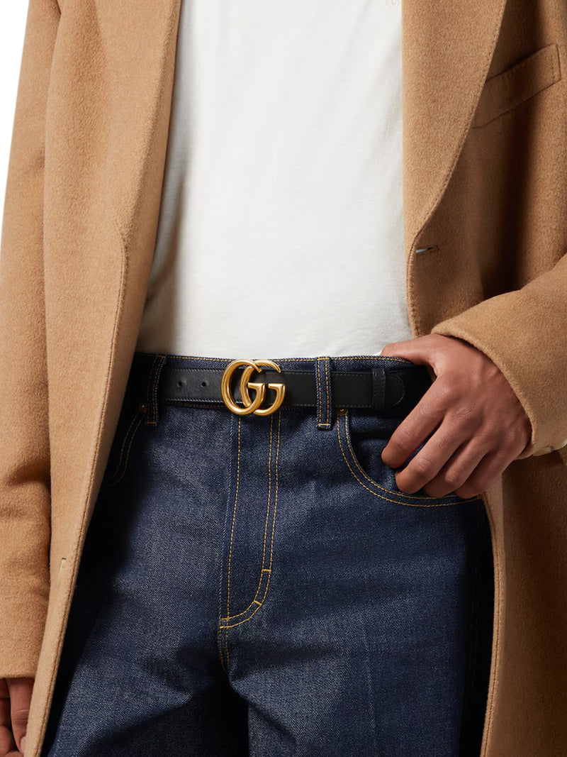 Gucci Men Gg Marmont Thin Belt GUCCI