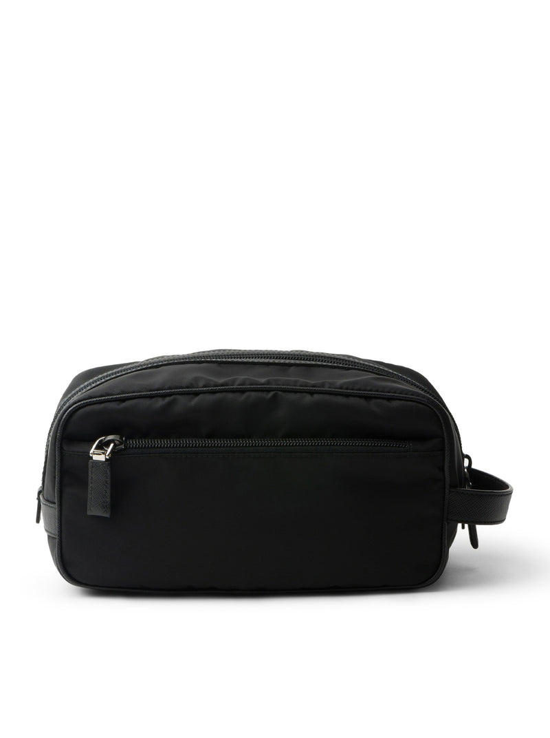 Prada Men Travel Pouch In Re-Nylon And Saffiano PRADA