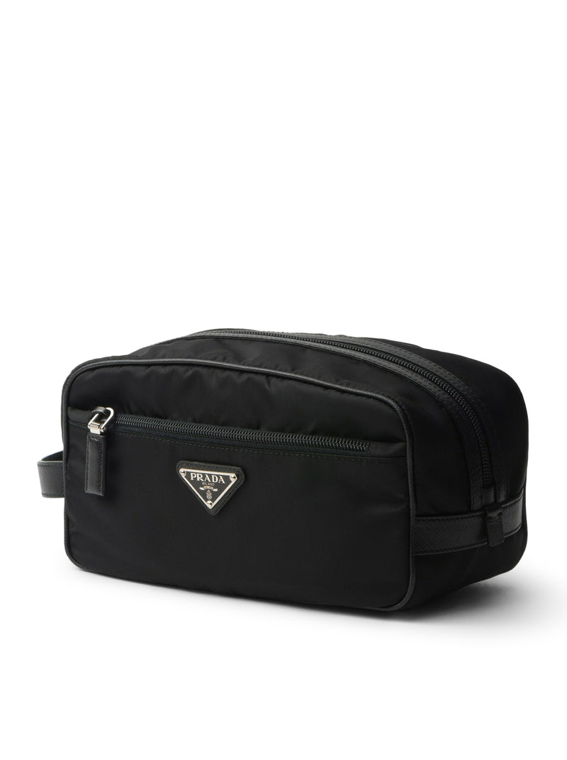 Prada Men Travel Pouch In Re-Nylon And Saffiano PRADA