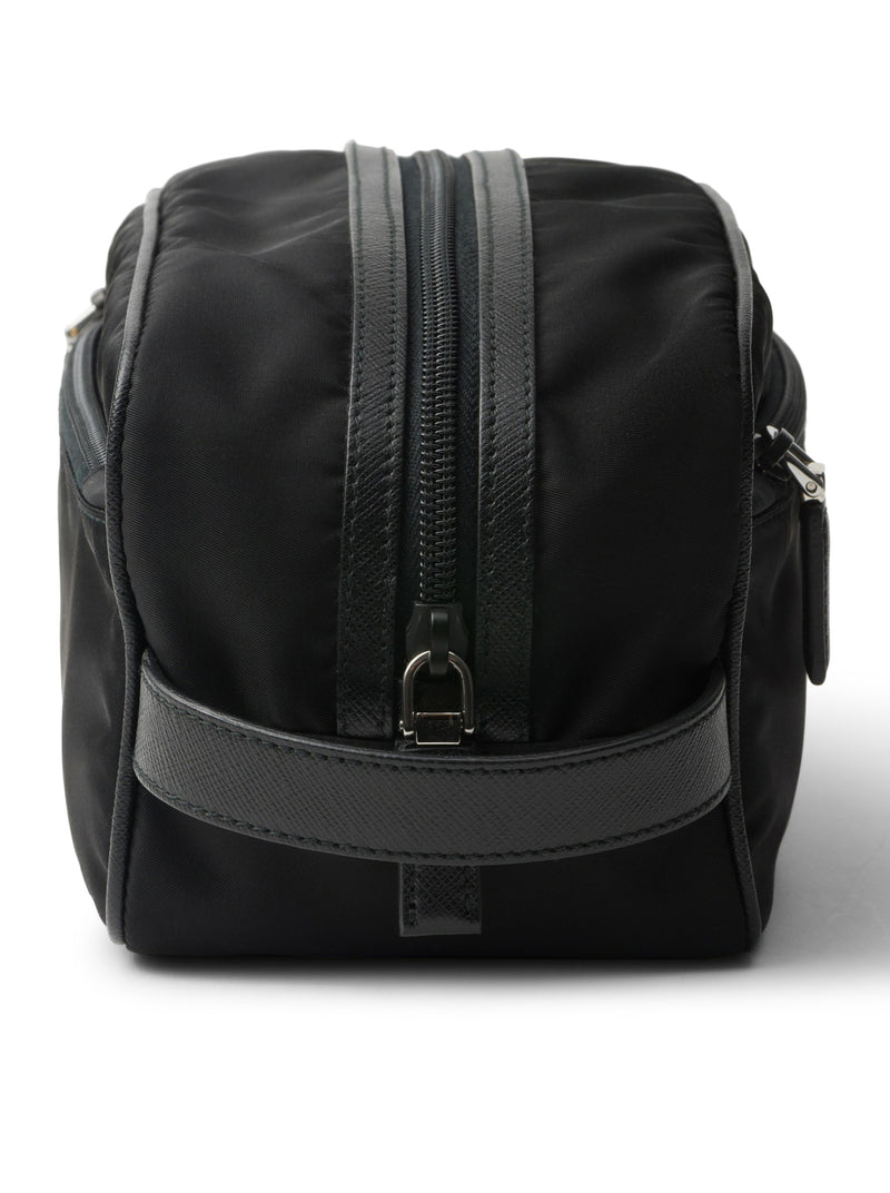 Prada Men Travel Pouch In Re-Nylon And Saffiano PRADA
