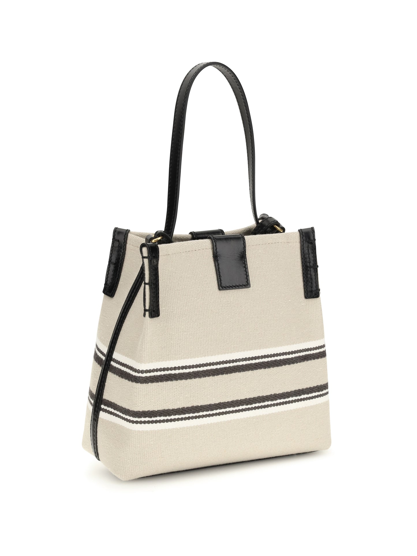 Balmain Women Release Bucket Bag In Canvas And Leather BALMAIN