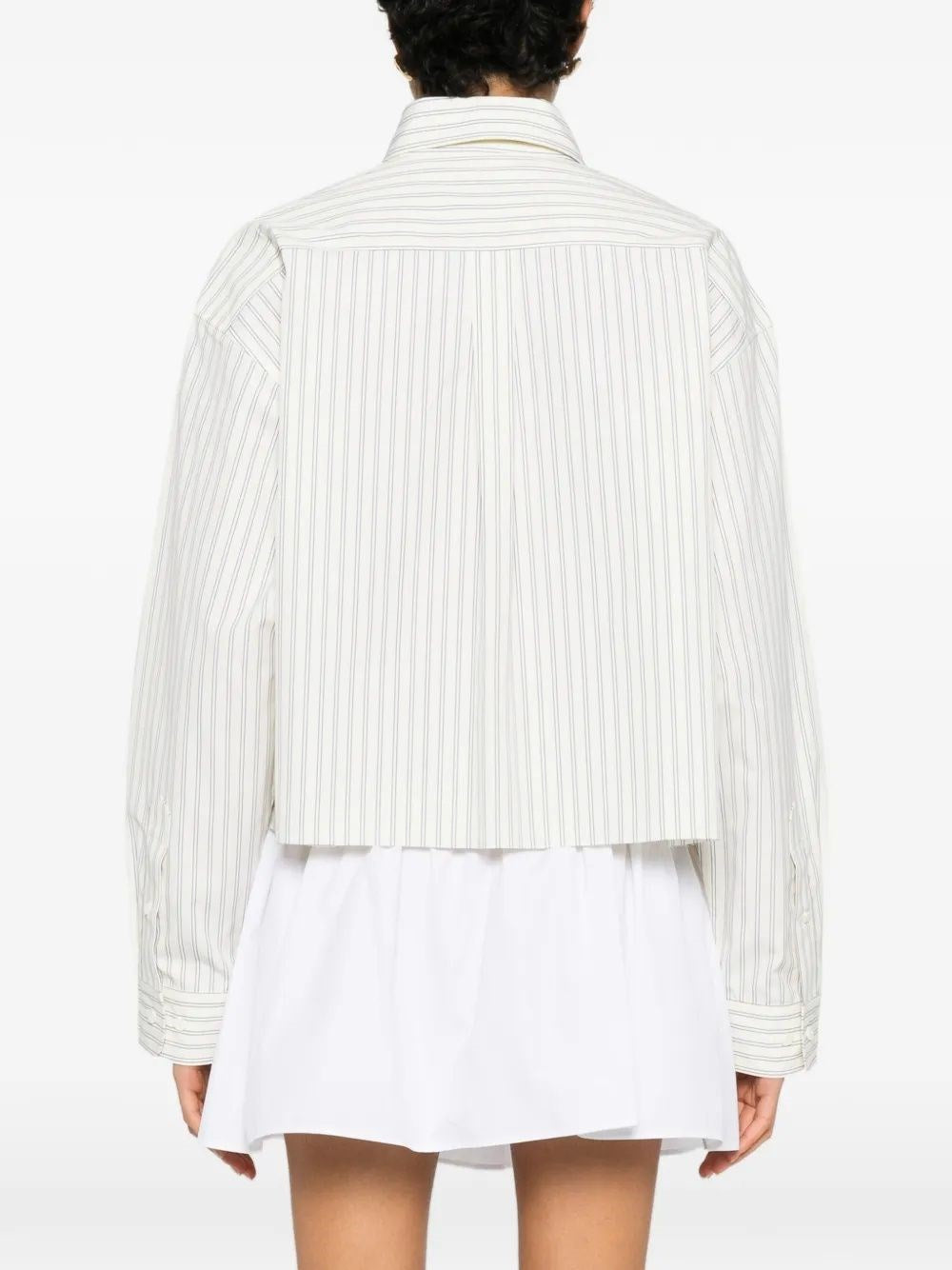 Miu Miu Women Striped Poplin Shirt MIU MIU
