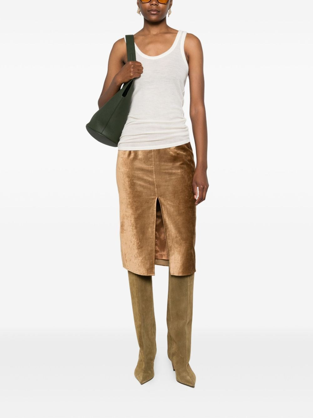 Forte_Forte Women Stretch Velvet Pencil Skirt FORTE FORTE