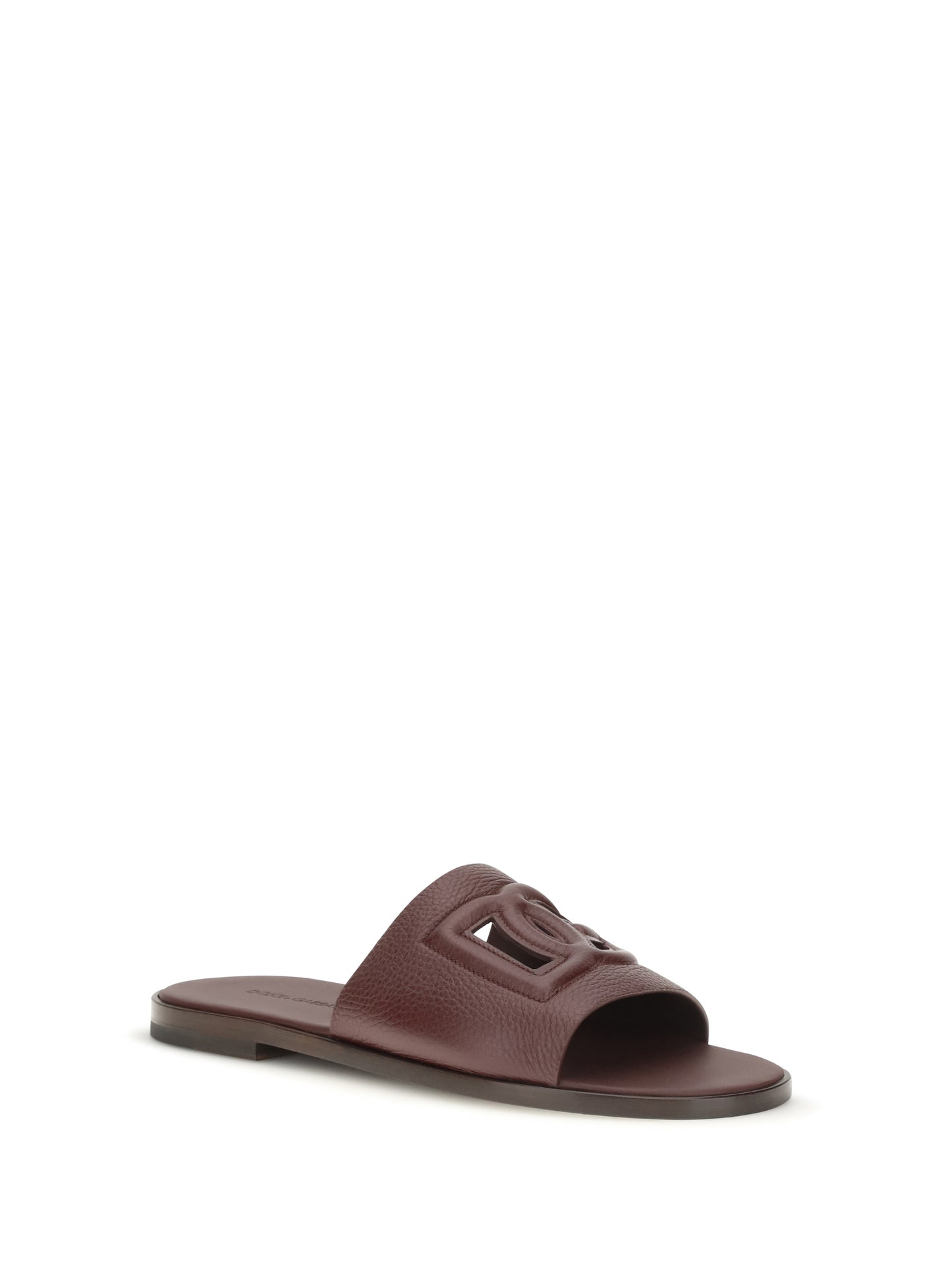 Dolce & Gabbana Men Grained Leather Sandals