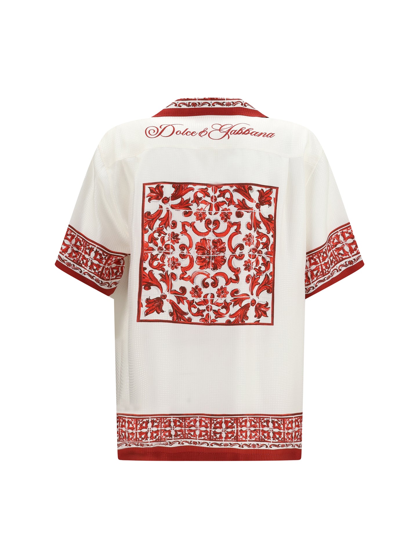 Dolce & Gabbana Men Hawaii Shirt In Jacquard Twill With Majolica Print DOLCE & GABBANA