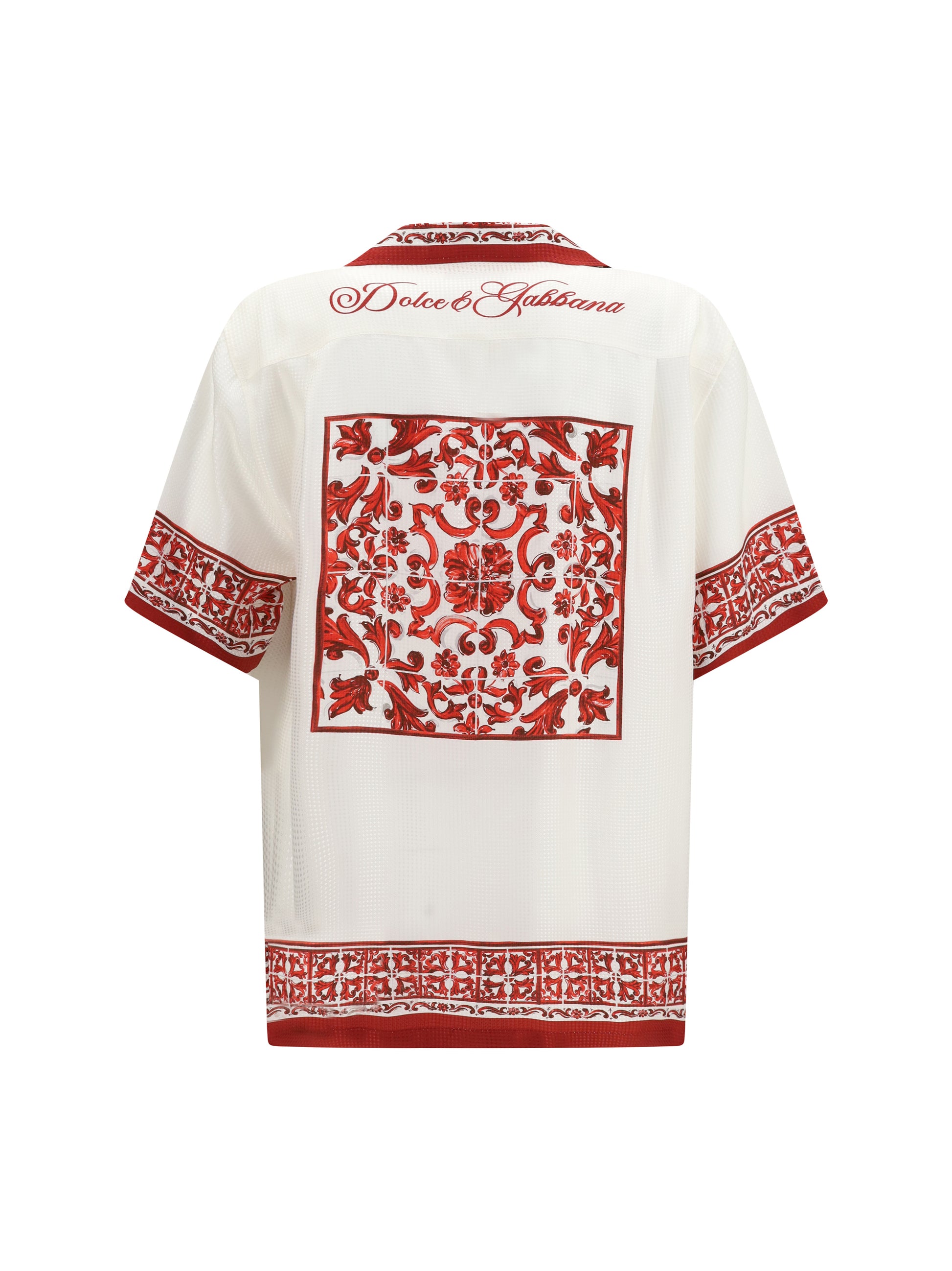 Dolce & Gabbana Men Hawaii Shirt In Jacquard Twill With Majolica Print DOLCE & GABBANA
