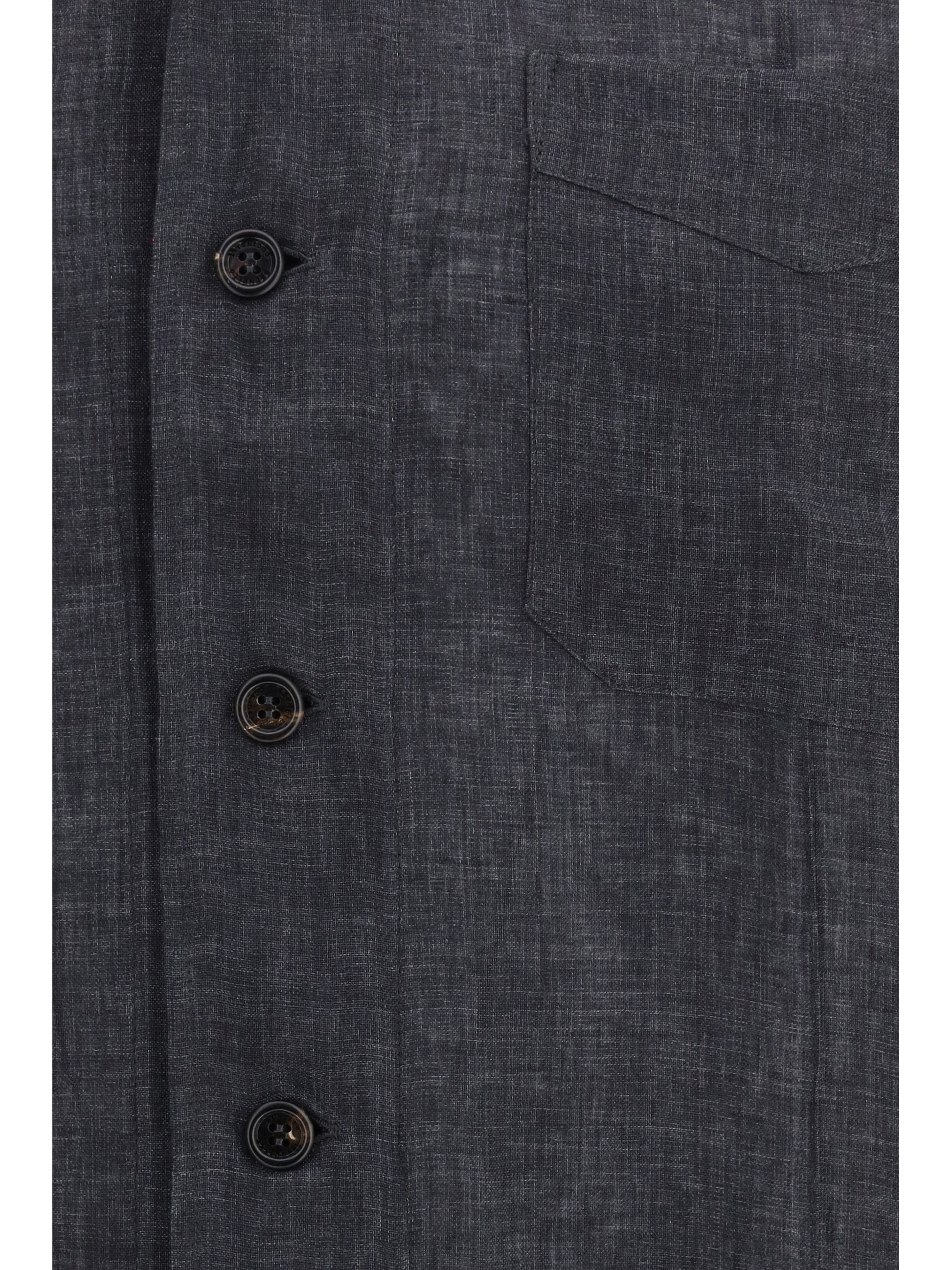 Brunello Cucinelli Men Easy Fit Linen Shirt BRUNELLO CUCINELLI