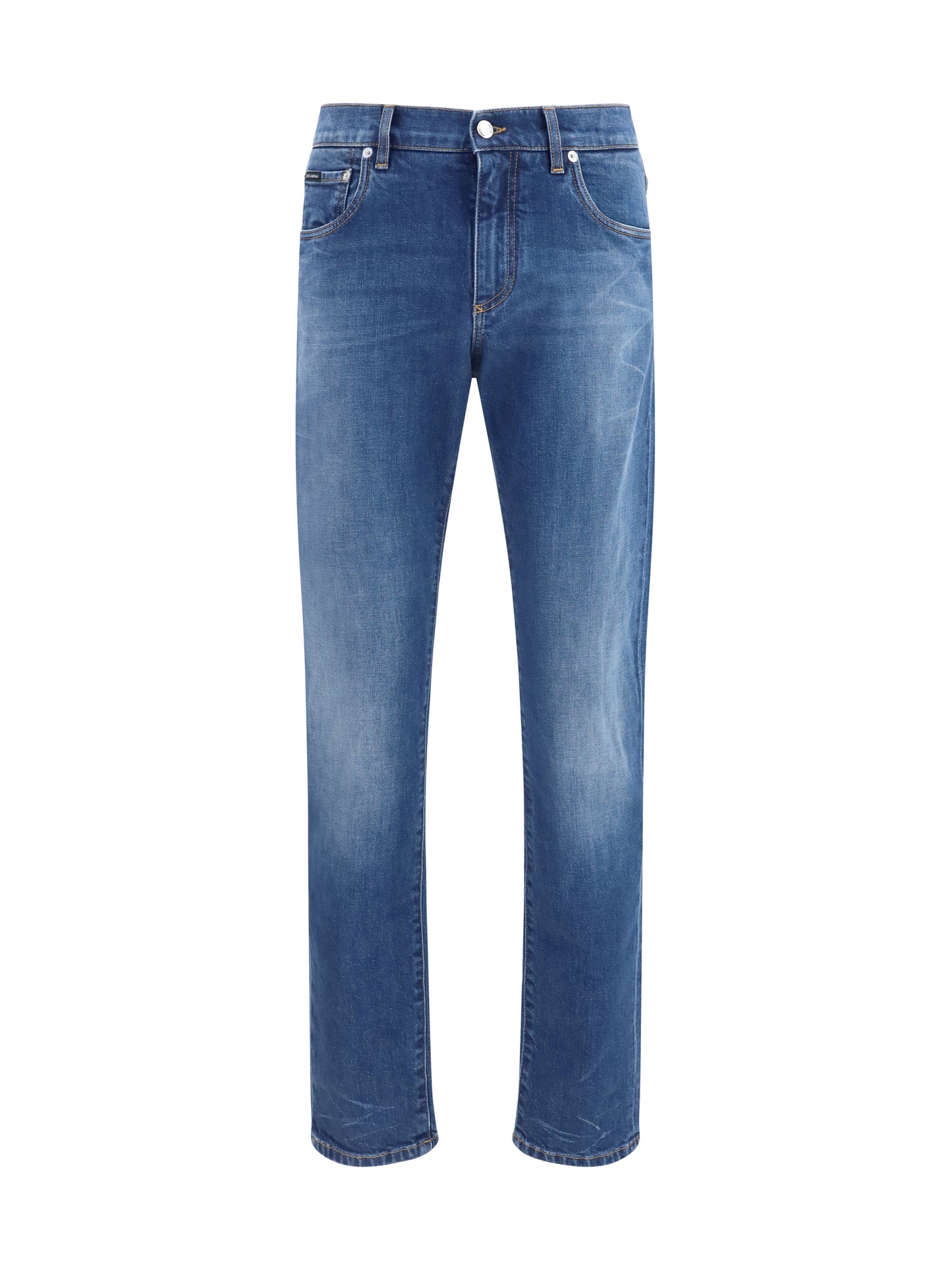 Dolce & Gabbana Men Slim Stretch Jeans With Dg Logo