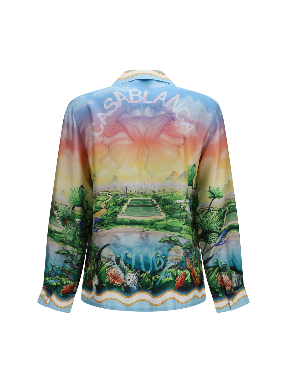 Casablanca Men Tennis Club Printed Silk Twill Shirt CASABLANCA
