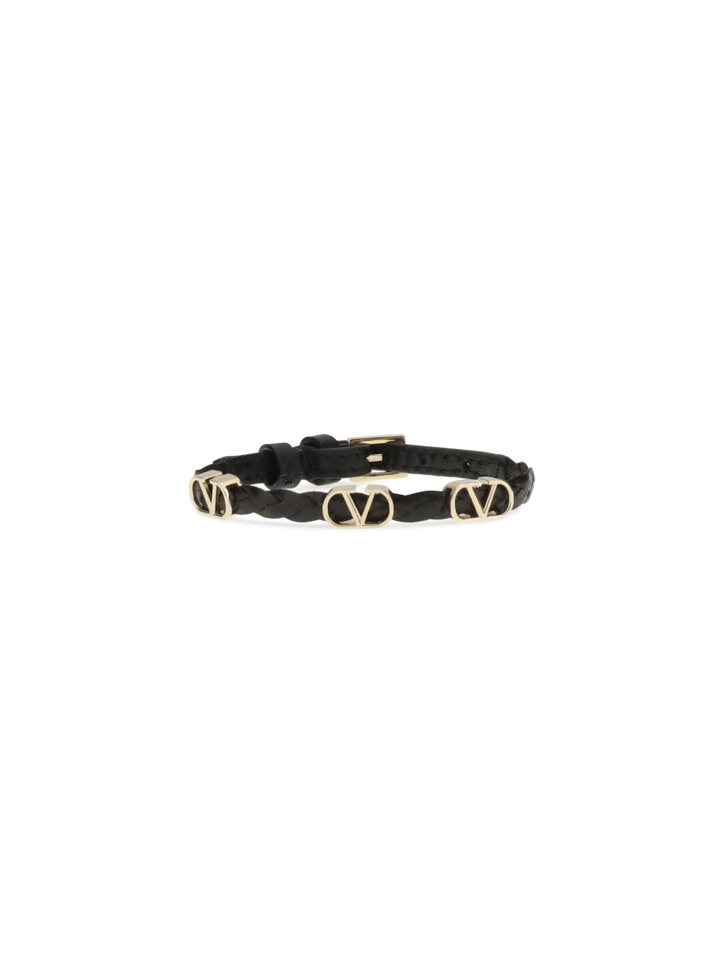 Valentino Garavani Women Vlogo Signature Braided Leather Bracelet VALENTINO GARAVANI