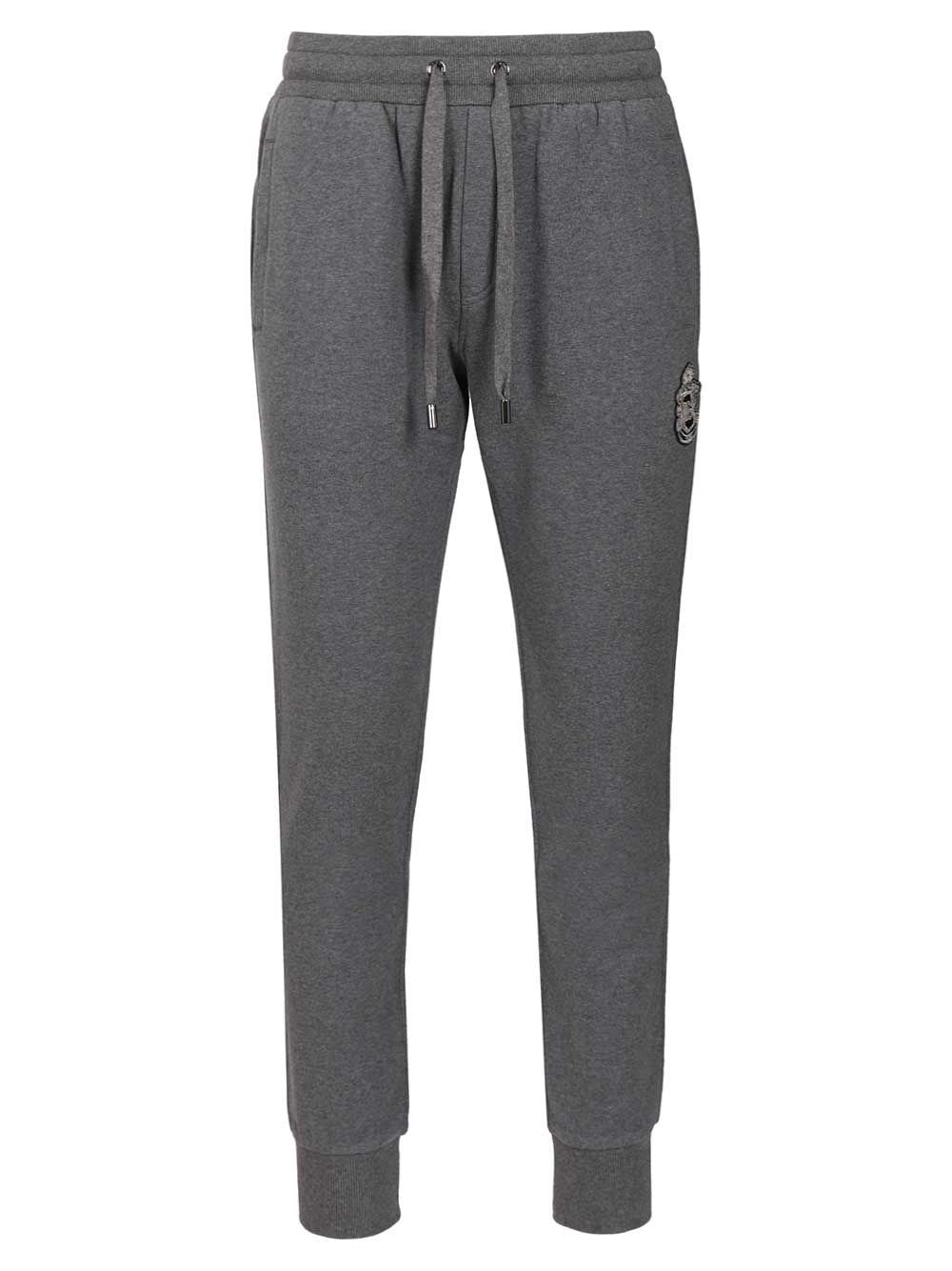 Dolce & Gabbana Men Jersey Trousers With Heraldic Patch DOLCE & GABBANA