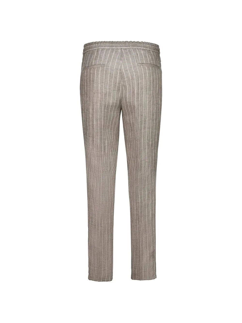 Brunello Cucinelli Men Stripe Linen Pants With Drawstring And Double Pleats BRUNELLO CUCINELLI