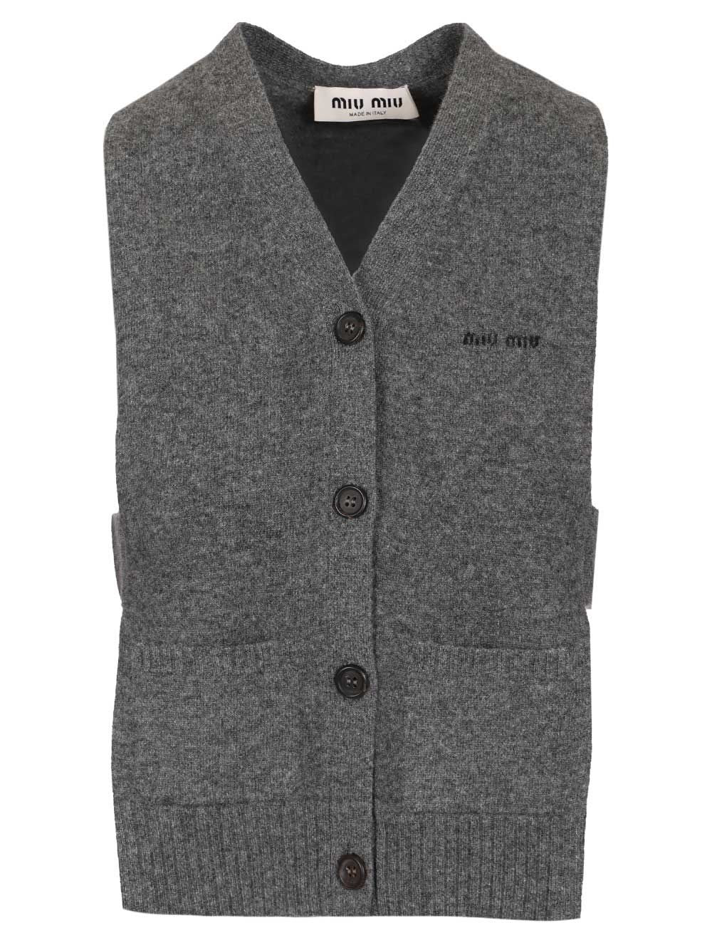 Miu Miu Women Cashmere Cardigan Vest MIU MIU