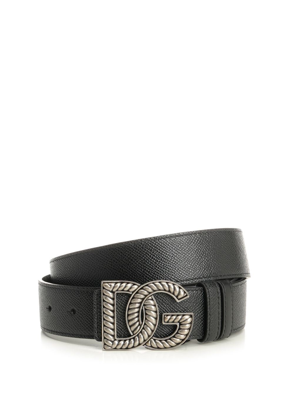 Dolce & Gabbana Men Black Calfskin Belt DOLCE & GABBANA