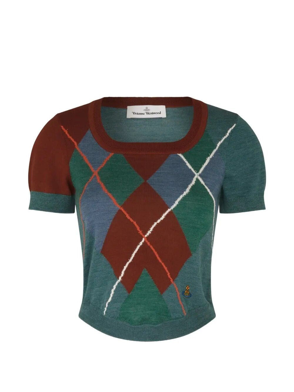 Vivienne Westwood Women Argyle Wool And Cotton Sweater VIVIENNE WESTWOOD