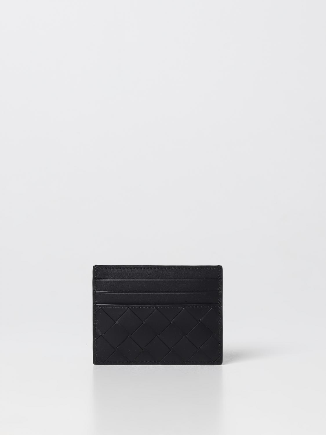 Bottega Veneta Men Bottega Veneta Credit Card Holder In Woven Leather