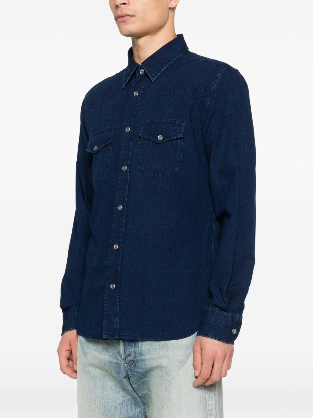 Tom Ford Men Lightweight Denim Western Shirt TOM FORD