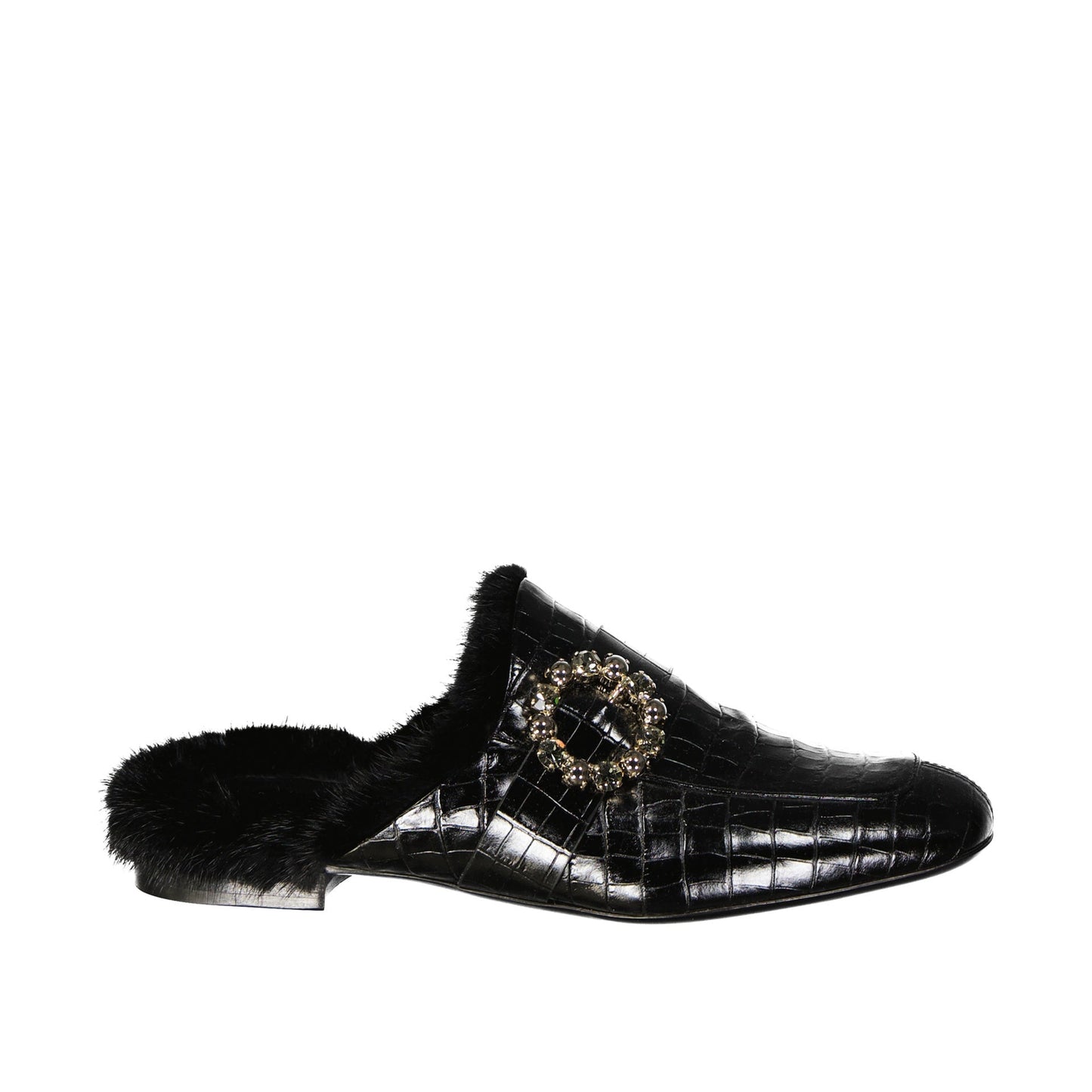 Eleventy Leather Fur Mules Women ELEVENTY