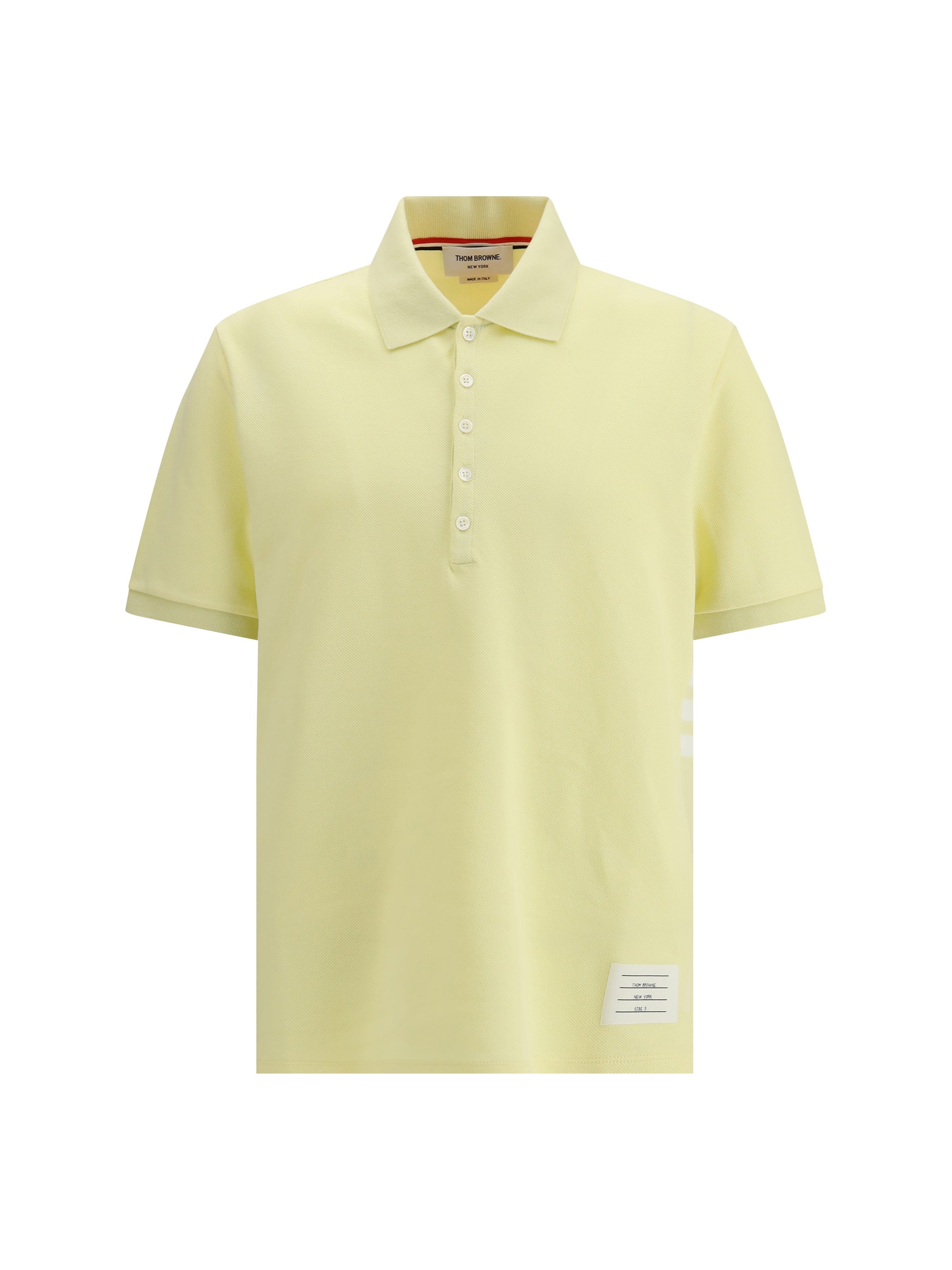Thom Browne Men Polo Whit Iconic Bands THOM BROWNE