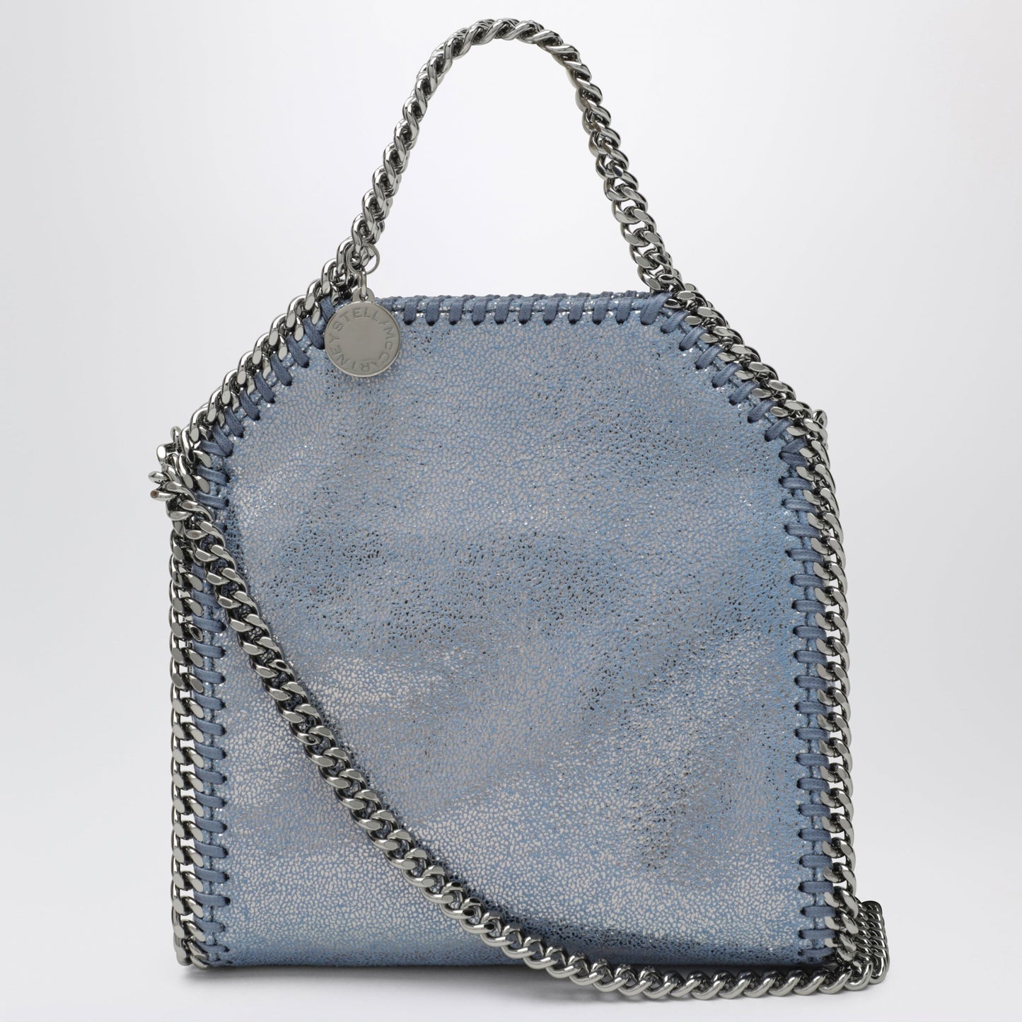Stella Mccartney Micro Falabella Tote Bag In Metallic Denim Coloured Women STELLA MCCARTNEY
