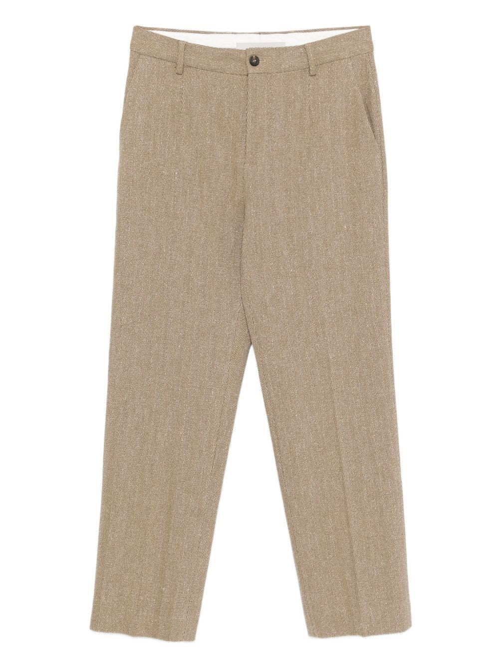 Golden Goose Men Tailored Trousers In Chevron Linen Blend GOLDEN GOOSE