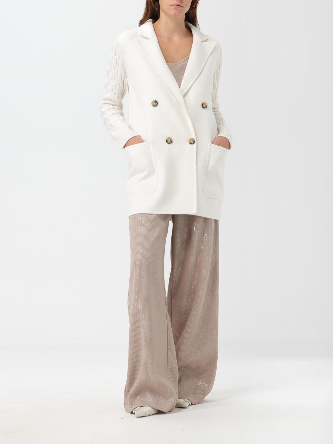 Max Mara Coat Woman Yellow Cream MAX MARA