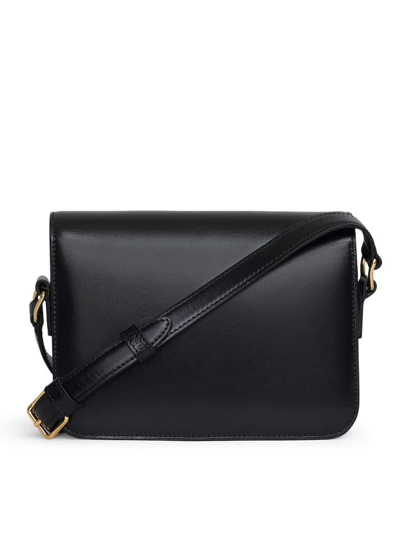 Celine Women Triomphe Teen Bag In Schwarz Shiny Calf Leather CELINE
