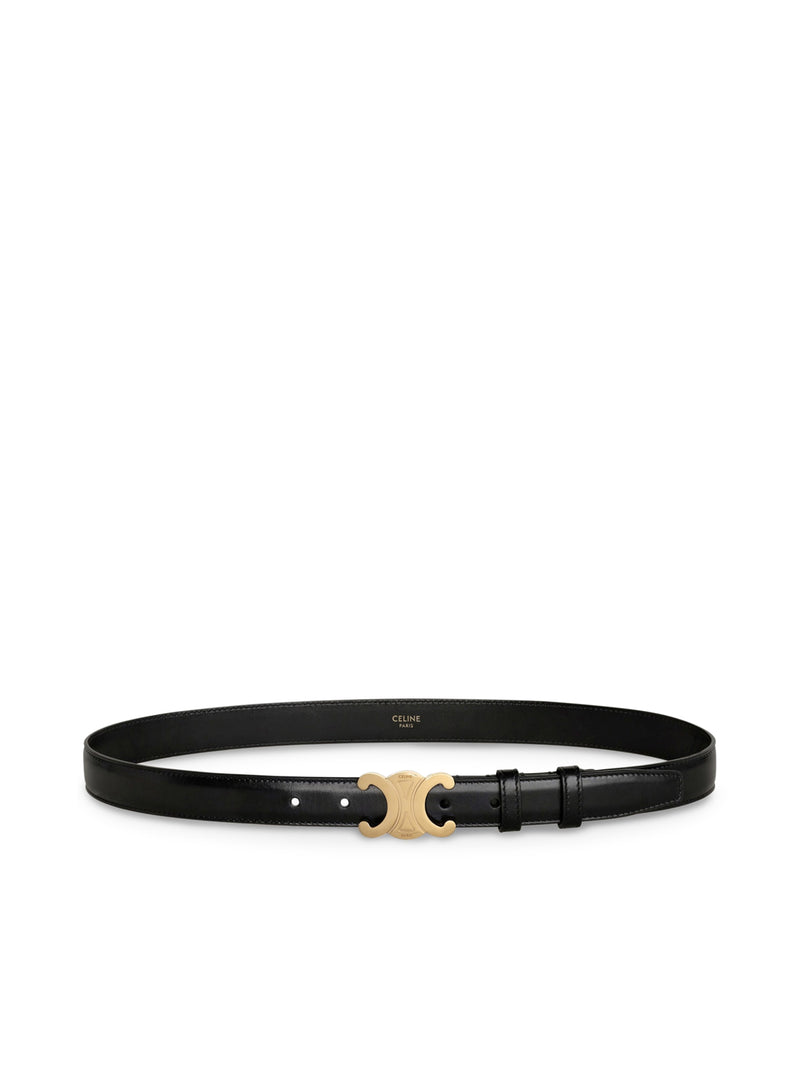 Celine Women Triomphe Belt In Schwarz Smooth Calfskin CELINE