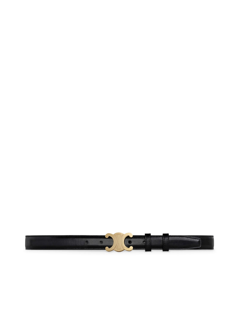 Celine Women Triomphe Belt In Schwarz Smooth Calfskin CELINE